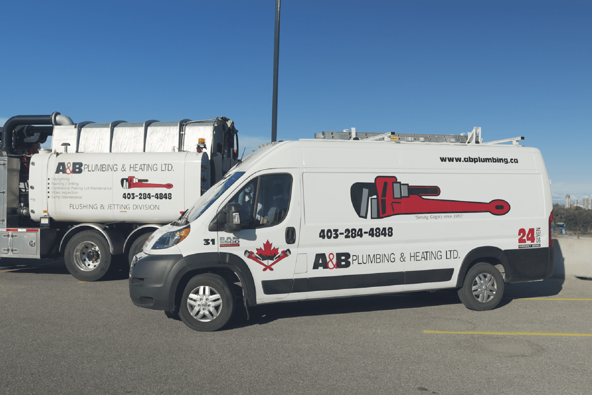 A&B Plumbing & Heating Service Van